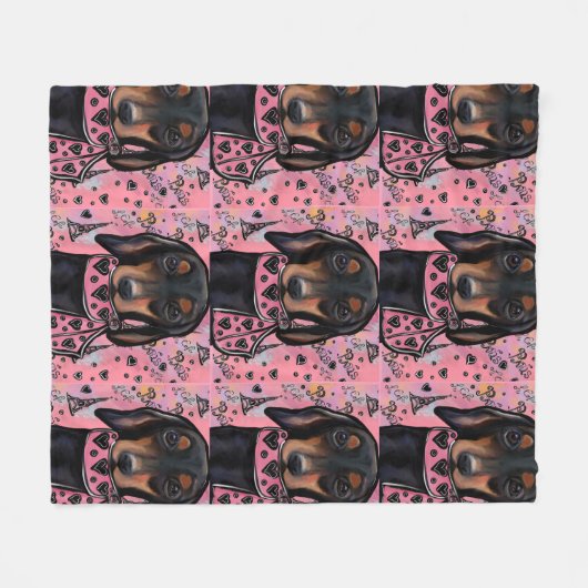 Dackel Fleecedecke (Vorderseite (Horizontal))