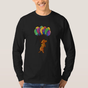 Dackel fliegt mit Ballons Dachshund Pilot Flugzeug T-Shirt