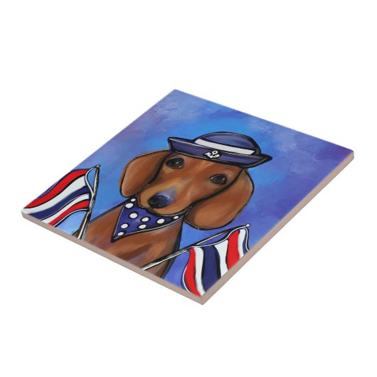 Dackel Fliese (Seite)