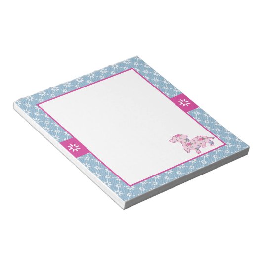 Dackel floraler Editor Notizblock (angewinkelt)