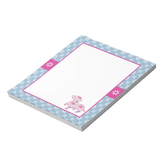 Dackel floraler Editor Notizblock (Rotiert)