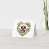 DACKEL FLORALLES ZUSTOMISIERTES BEILEID HERZ KARTE (Vorderseite)