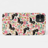 Dackel Florals Hund schwarz und braun Case-Mate iPhone Hülle (Rückseite (Horizontal))