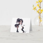 Dackel-Förderkarte Karte (Gelbe Blume)