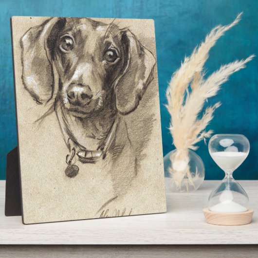 Dackel Fotoplatte (Seite)