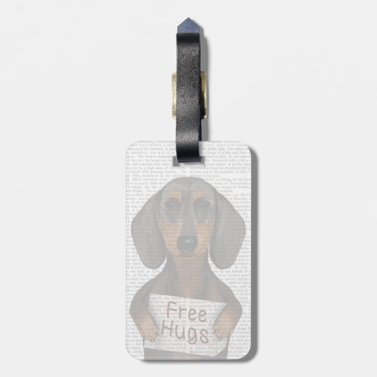 Dackel-Freie Hugs Gepäckanhänger (Rückseite vertikal)