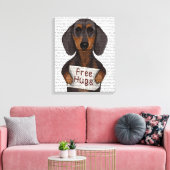 Dackel-Freie Hugs Leinwanddruck (Insitu (Wohnzimmer))