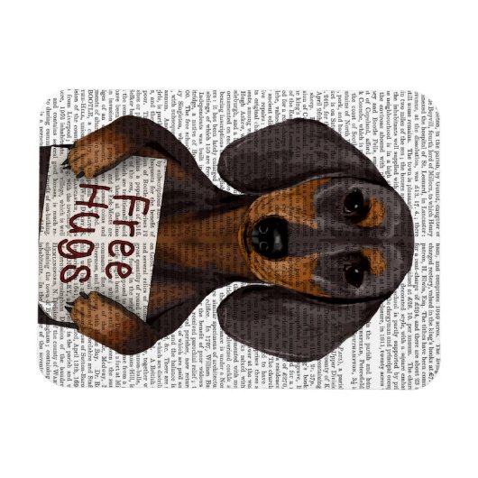 Dackel-Freie Hugs Magnet (Horizontal)