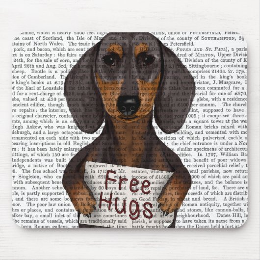 Dackel-Freie Hugs Mousepad (Vorne)