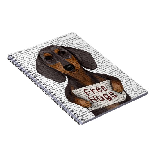 Dackel-Freie Hugs Notizblock (Rechte Seite)