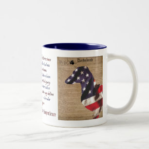 Dackel-Freiheits-Tasse Zweifarbige Tasse