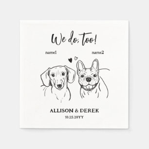 Dackel French Bulldog 2 Hunde Hochzeit Serviette