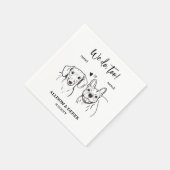 Dackel French Bulldog 2 Hunde Hochzeit Serviette (Ecke)
