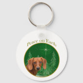 Dackel Frieden Schlüsselanhänger (Vorderseite)