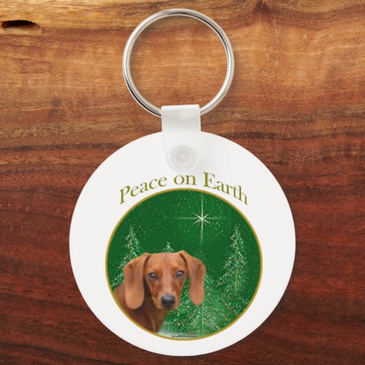 Dackel Frieden Schlüsselanhänger (Vorderseite)