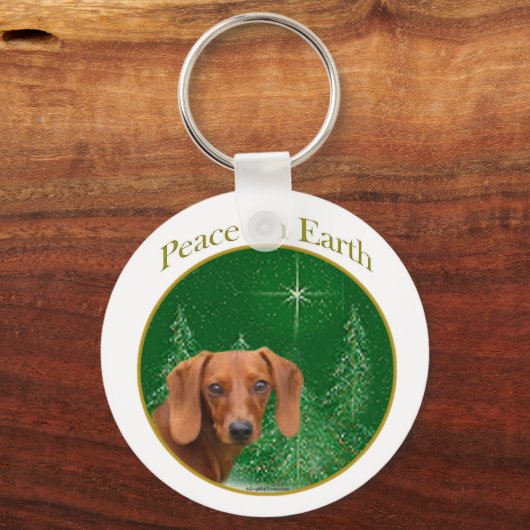 Dackel Frieden Schlüsselanhänger (Vorderseite)
