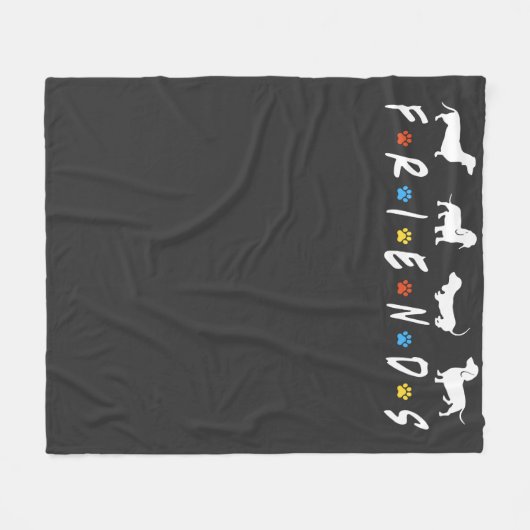 Dackel Friends Fleecedecke (Vorderseite (Horizontal))