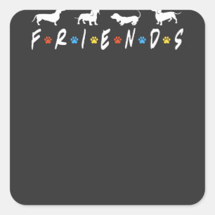 Dackel Friends Quadratischer Aufkleber