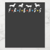 Dackel Friends Weinetikett (Einzelnes Label)