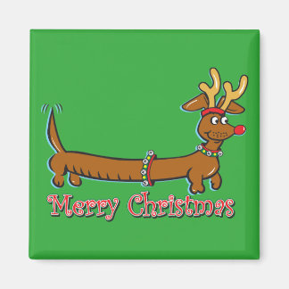Dackel-frohe Weihnachten Magnet