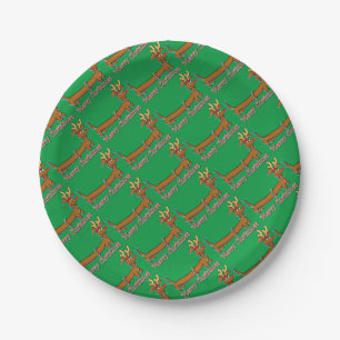 Dackel-frohe Weihnachten Pappteller