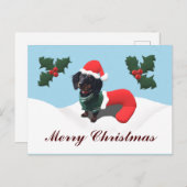 Dackel Frohe Weihnachten Postkarte (Vorne/Hinten)