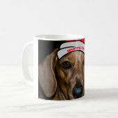 Dackel frohe Weihnachten Tasse (Vorderseite Links)