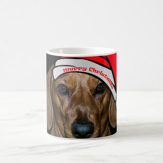 Dackel frohe Weihnachten Tasse (Mittel)