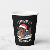 Dackel Frohe Weihnachts-Klassik T - Shirt Pappbecher (Vorderseite)