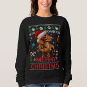 Dackel Frohe Weihnachtsbaum Light Pajama Dackel Sweatshirt (Vorderseite)