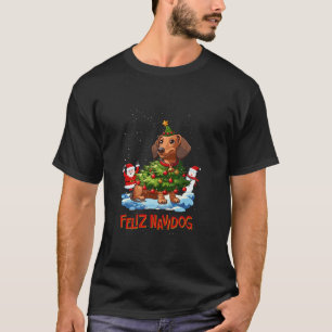 Dackel Frohe Weihnachtsbaumleuchten Dog X Mas Do T-Shirt