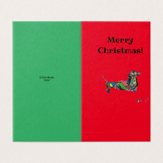 Dackel Frohe Weihnachtskarten (Außenseite Aufgefaltet)