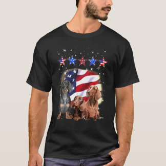 Dackel Frohes amerikanisches Unabhängigkeitstag 4. T-Shirt