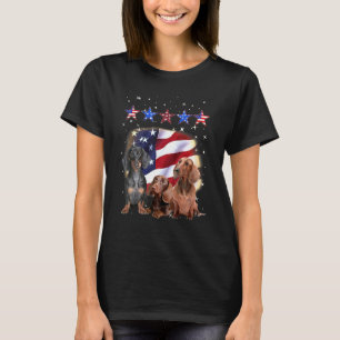 Dackel Frohes amerikanisches Unabhängigkeitstag 4. T-Shirt
