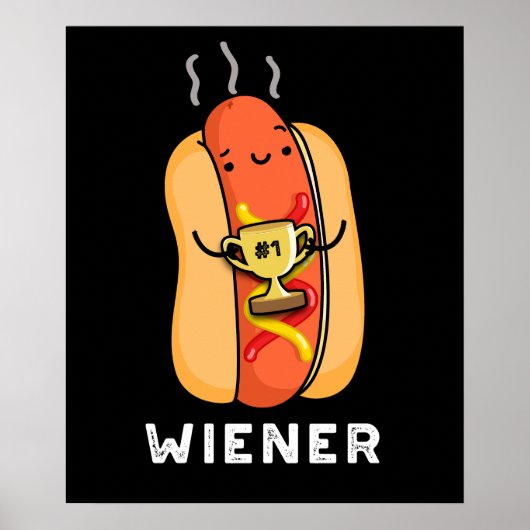 Dackel Funny Sausage Pub Dark BG Poster (Vorne)