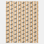 Dackel für gelbes Streifen Fleecedecke (Vorderseite)