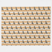 Dackel für gelbes Streifen Fleecedecke (Vorderseite (Horizontal))