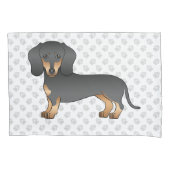 Dackel für Hunde und Pfoten, schwarz und schwarz Kissenbezug (Vorderseite-Links)