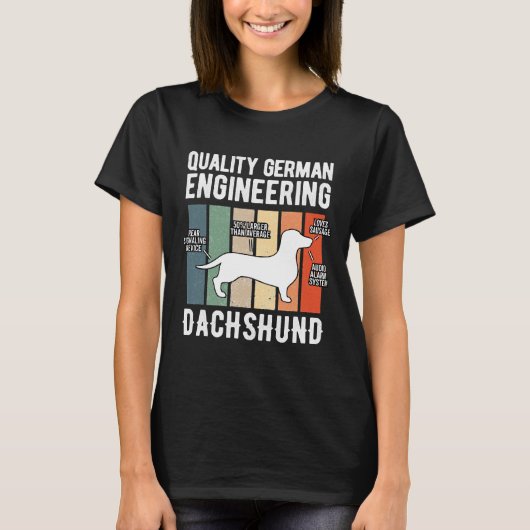 Dackel für Qualitätstechnik Weiner Dog T-Shirt (Vorderseite)