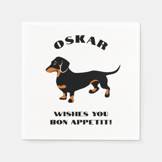 Dackel für Schwarz-Dackel und Tan- Benutzerdefinie Serviette (Vorderseite)