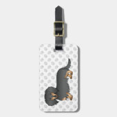 Dackel für Schwarz & Tan, lange Haare Gepäckanhänger (Vorderseite vertikal)