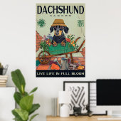 Dackel Gärtnern lustige Zitate Geschenk Poster (Heimbüro)