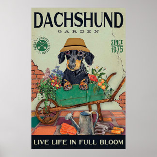 Dackel Gärtnern lustige Zitate Geschenk Poster