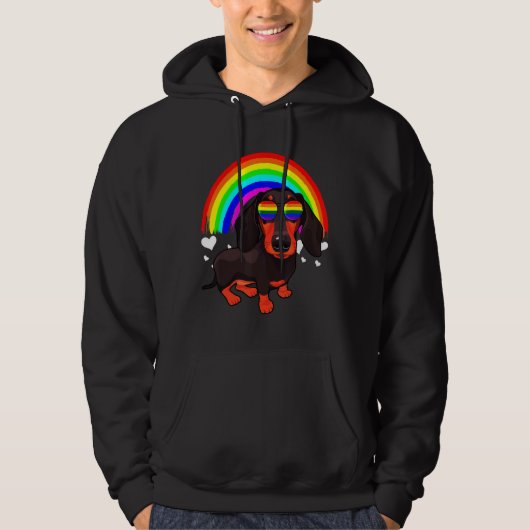 Dackel Gay Pride Lgbt Hoodie (Vorderseite)