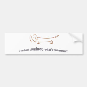 Dackel. Geborener Weiner! Autoaufkleber
