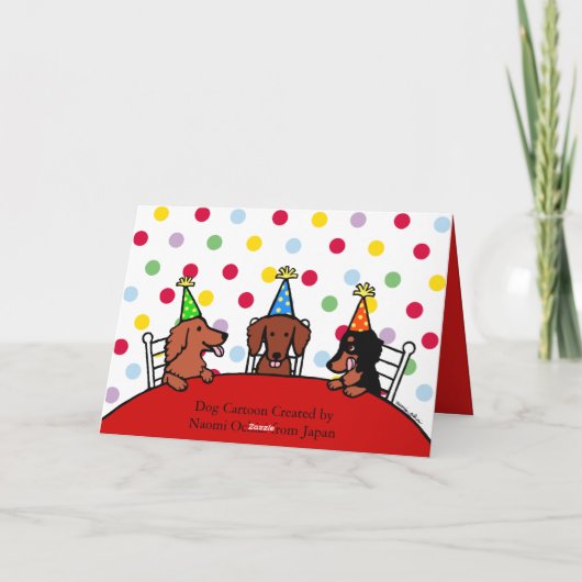 Dackel Geburtstag Cartoon Karte (Rückseite)