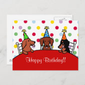 Dackel Geburtstag Cartoon Postkarte (Vorne/Hinten)