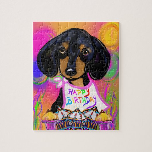 Dackel Geburtstag Puzzle (Vertikal)