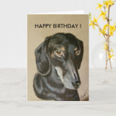 Dackel Geburtstagkarte Karte (Gelbe Blume)