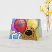 Dackel Geburtstagkarte Karte (Gelbe Blume)